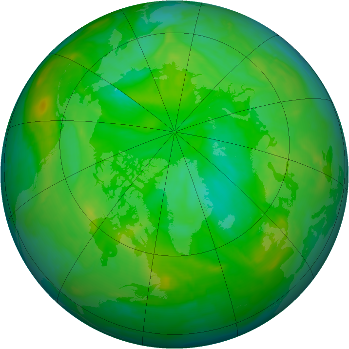 Arctic ozone map for 06 July 2008